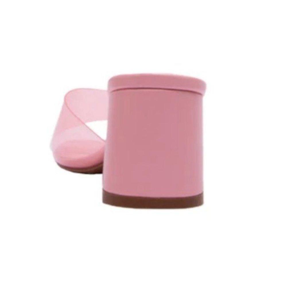 !! NEW !! Transparent Mid Heel Mules in Pink - Picture 5 of 7